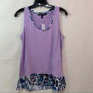 White House Black Market Woven Hem Tank in Purple Size Med